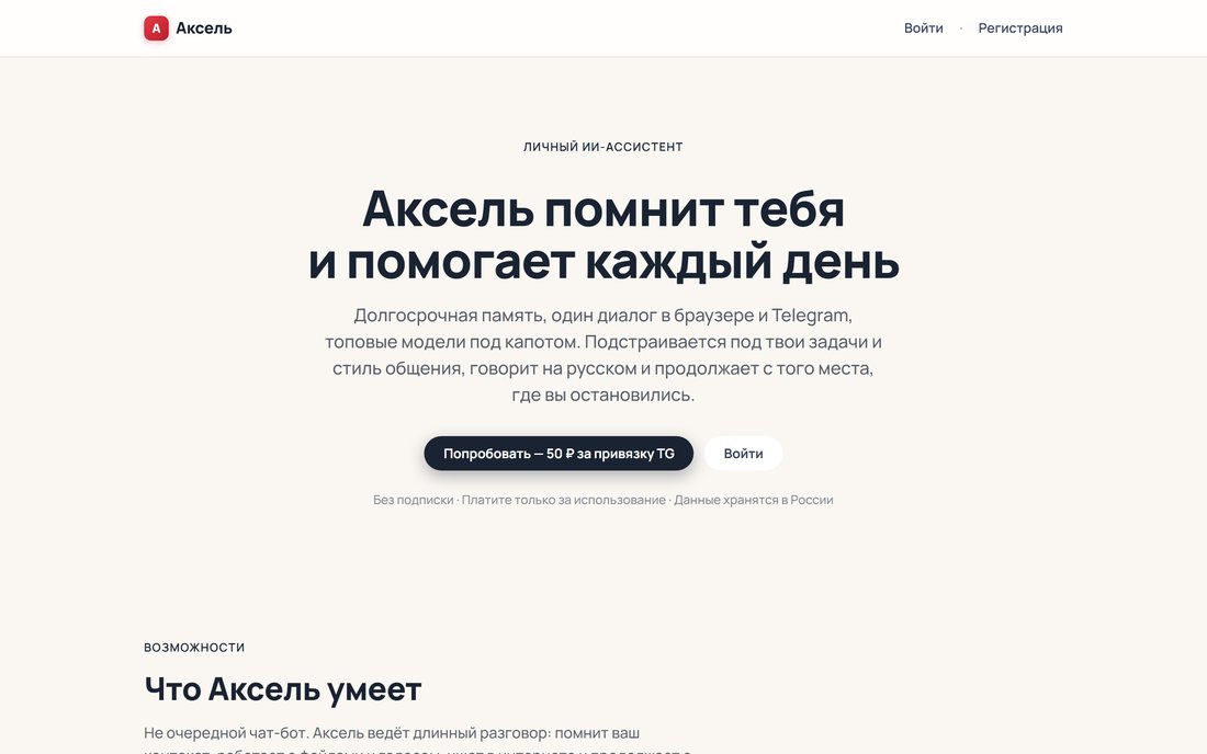 Аксель — SaaS ИИ-ассистент